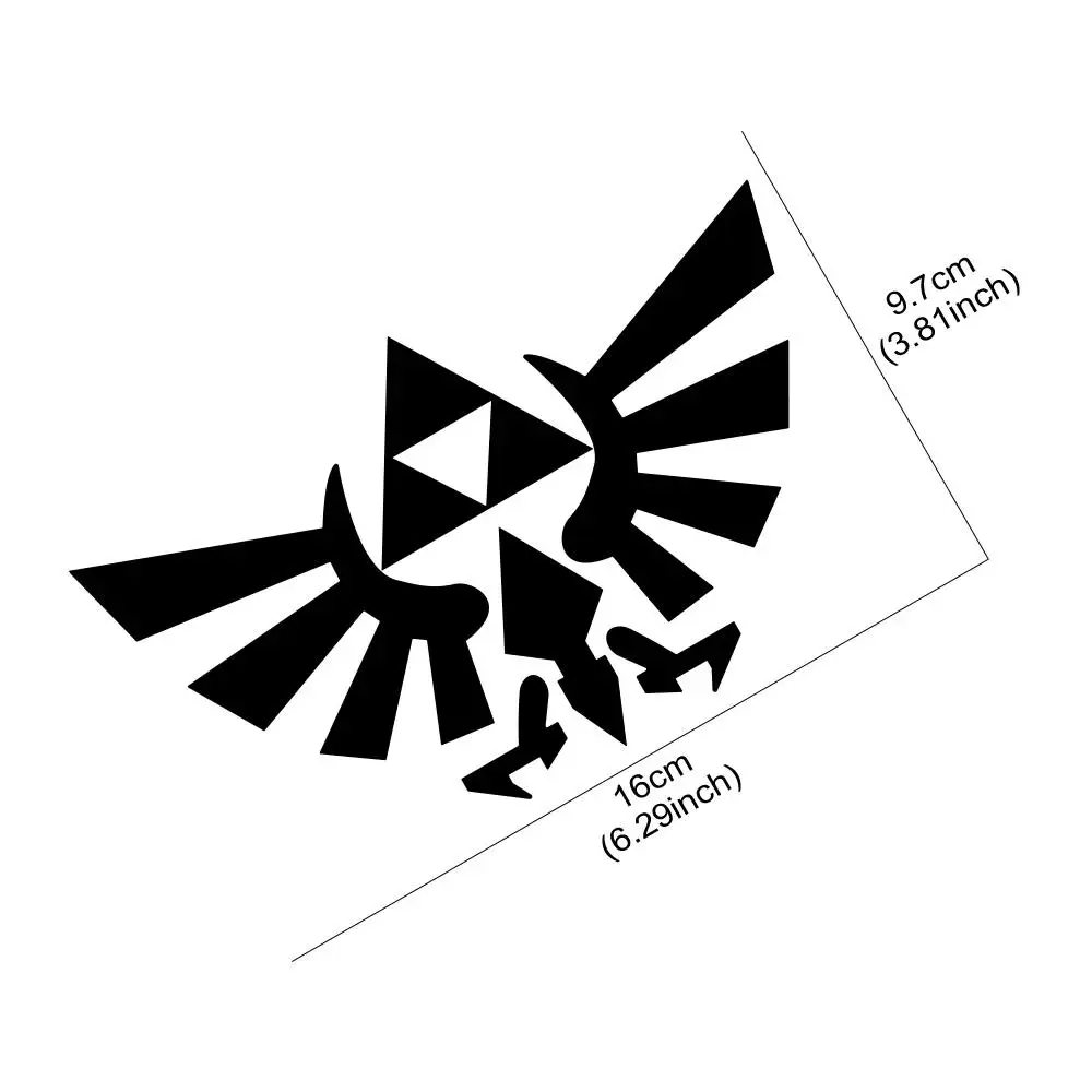 Vinyl Decal Car Accessories, Suitable for Car Body, Window and Other Decorative Triangle Force Wings Car Sticker,
