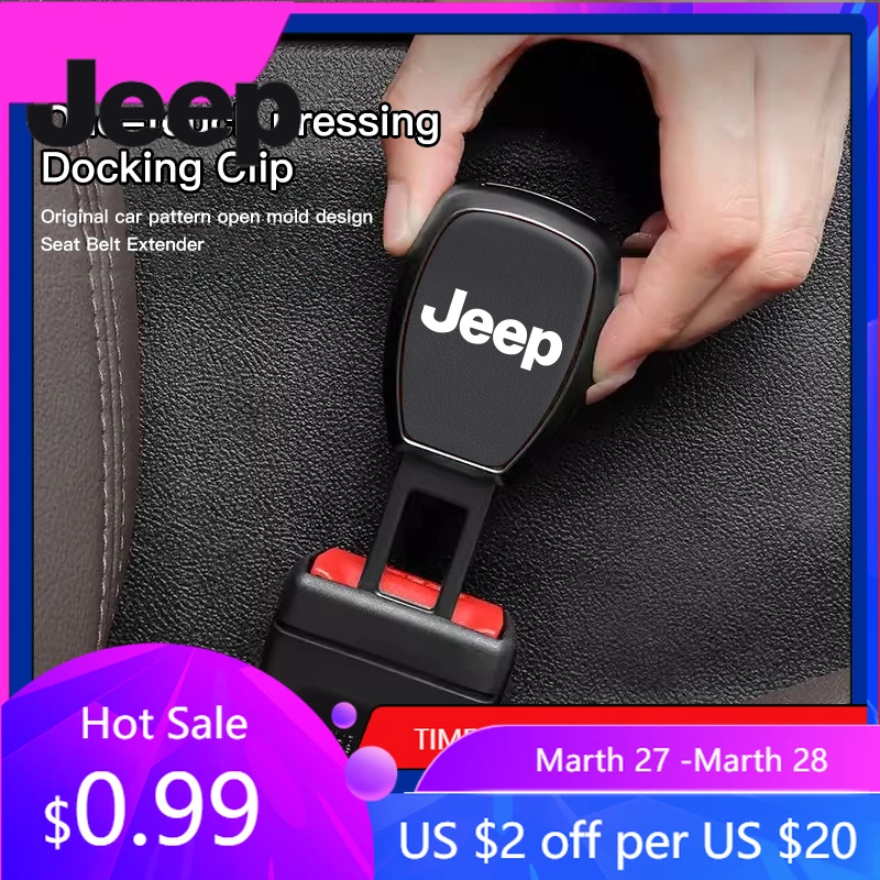 

For Jeep Car Seat Belt Extender Clip Safety Buckle Plug Accessories For Jeep Grand Cherokee Wrangler JK Gladiator Compass Ren