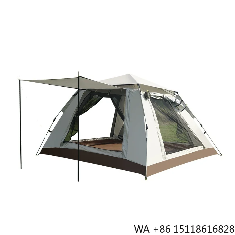 Outdoor Camping Tent Two Doors Two Windows Fully Automatic Quick-Open Sunshade Windproof Oxford Cloth Four Seasons 2 Persons