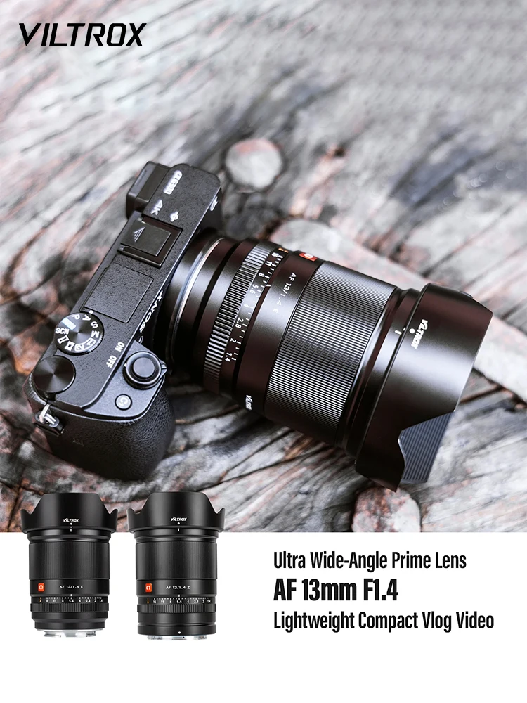 【 Do Brasil 】 Viltrox AF 13mm F1.4 APS-C كاميرا بدون مرآة عدسة عين السمكة بزاوية واسعة لهاتف Sony ZVE10 A6400 Nikon 13 1.4