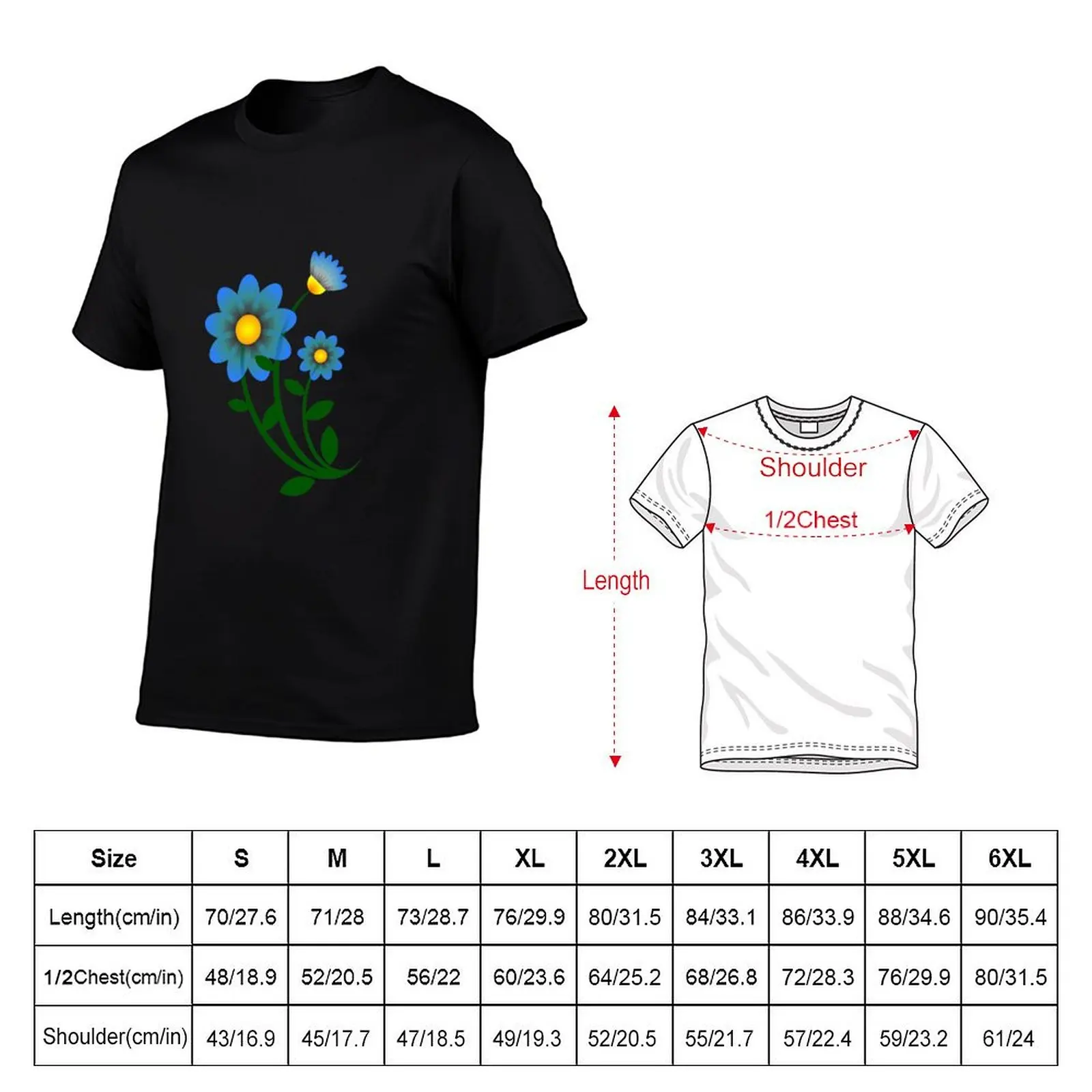Colourful Flowers T-Shirt Relaxed Casual Short Sleeve Tee