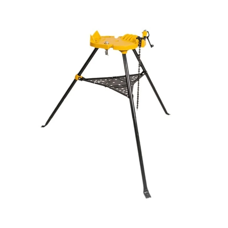 New Condition 6-Inch Steel Tripod Manual Drive Bench Vise Anklet Pipe Clamp Jaw Bracket for Pipe Work