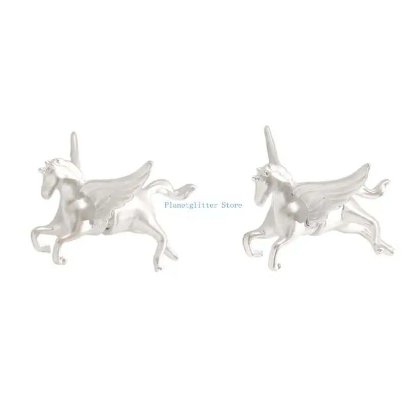 652B Imaginative Flying Horse Earrings Comfort Fit Copper Jewelry Perfect Gift Choice