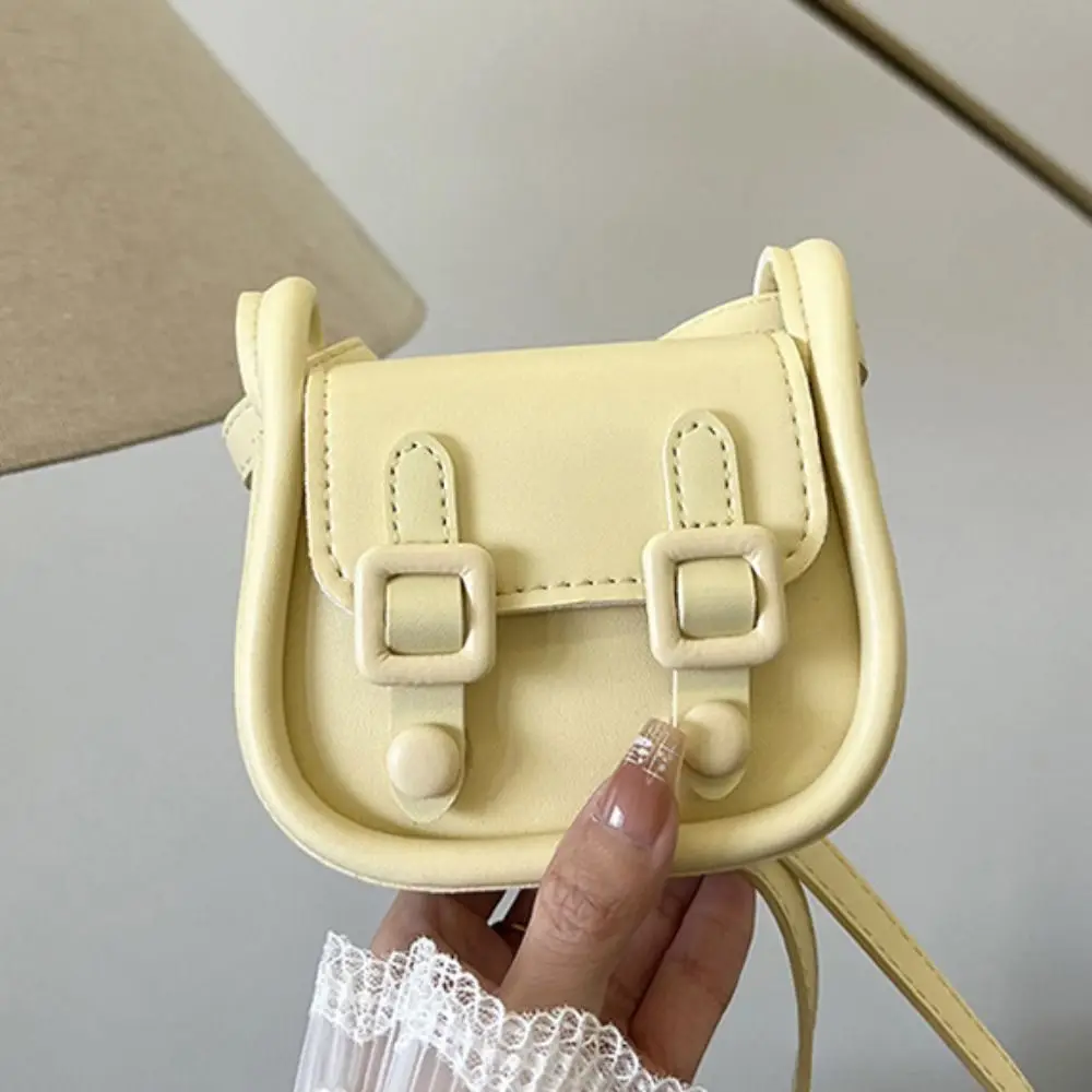 

Casual Elegant Mini Saddle Bag Candy Color French Small Square Bag PU Leather Retro Lipstick Bag Daily
