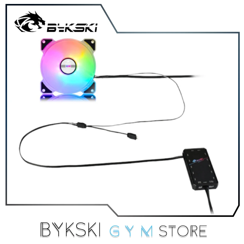 Bykski-Cable adaptador de sincronización para ventilador RBW, controlador pequeño de 6 pines a 3 pines, iluminación de la serie AURA de 5V, B-FN-RBW-LN