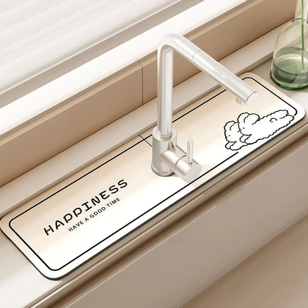 Cartoon Animals Faucet Draining Mat Multifunction Anti Splash Sink Splash Mats Quick Dry Convenient Countertop Protector