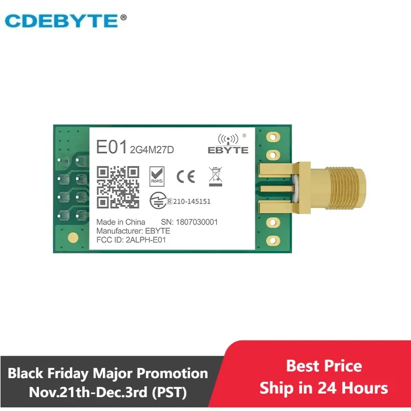 Wireless Module CDEBYTE E01-2G4M27D nRF24L01P 27dBm nRF24L01 PA LNA Long Range 2.4GHz SPI DIP IoT Module