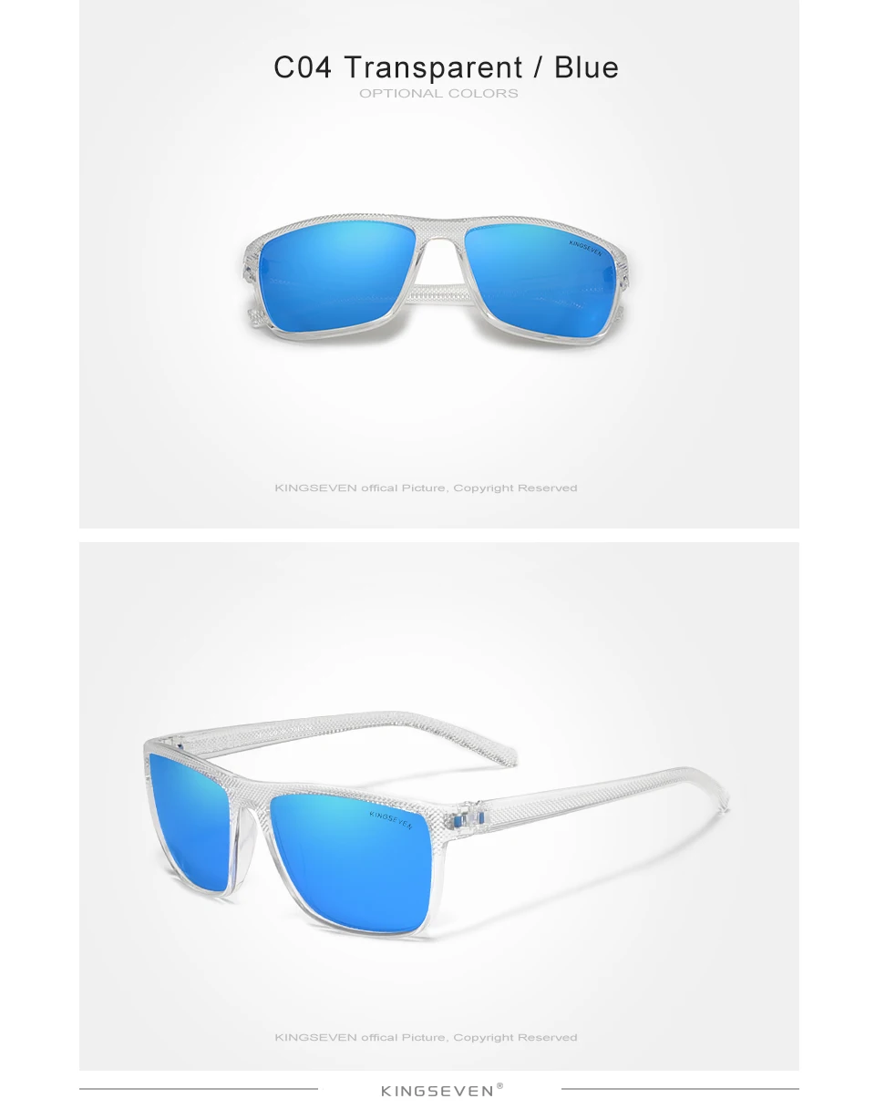 KINGSEVEN NEUE Polarisierte Sonnenbrille für Damen, quadratischer Rahmen, Sonnenbrille für Herren, LC755, Outdoor-Reise – Detail 4