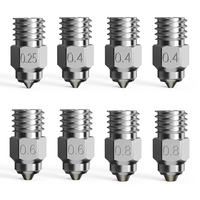 2023 New Creality 8pcs Bi-metallic High-end Nozzle Kit for CR-10 S5/CR-20 Pro/Ender-3 S1/Ender-3 V2 Neo/Ender-2 Pro 3D Printer