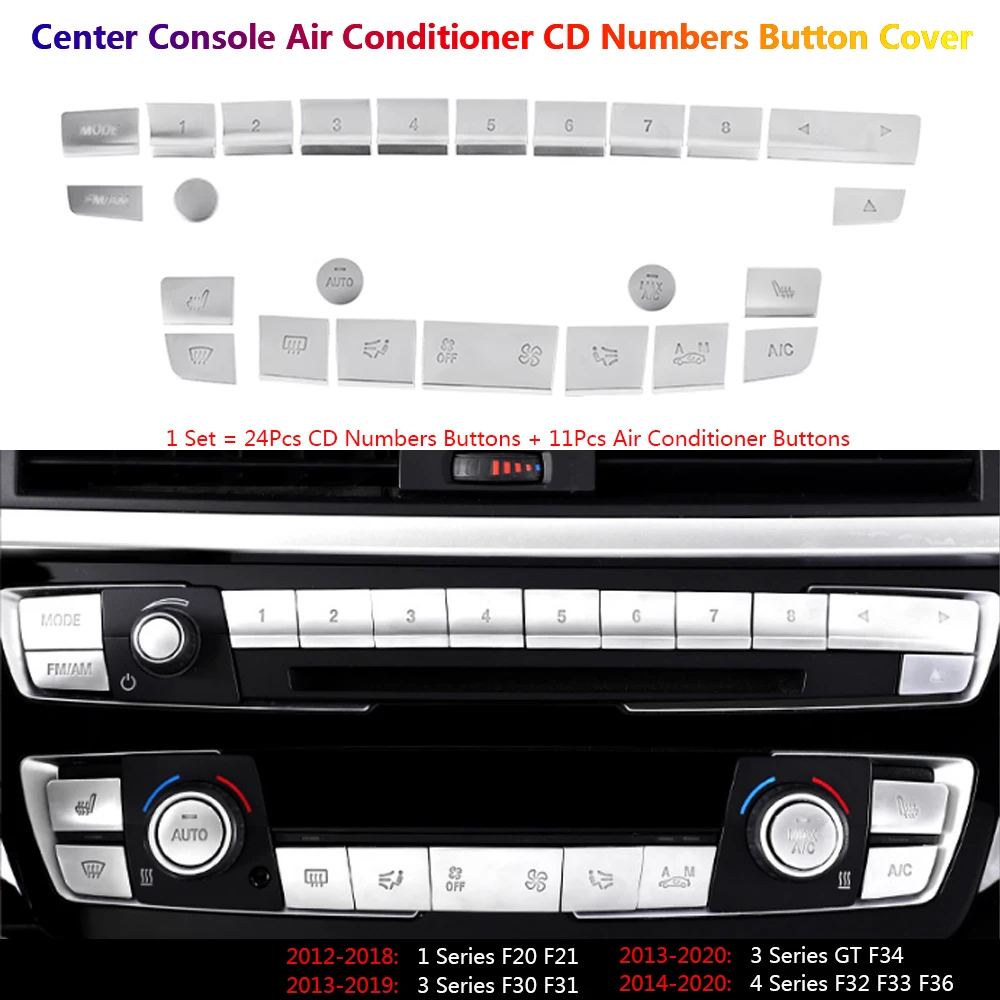 

Car Center Control CD Panel Mode Numbers Air AC Conditioner Switch Cover Trim For BMW 1 3 3GT 4 F30 F31 F34 F32 F33 F36 F20 F21