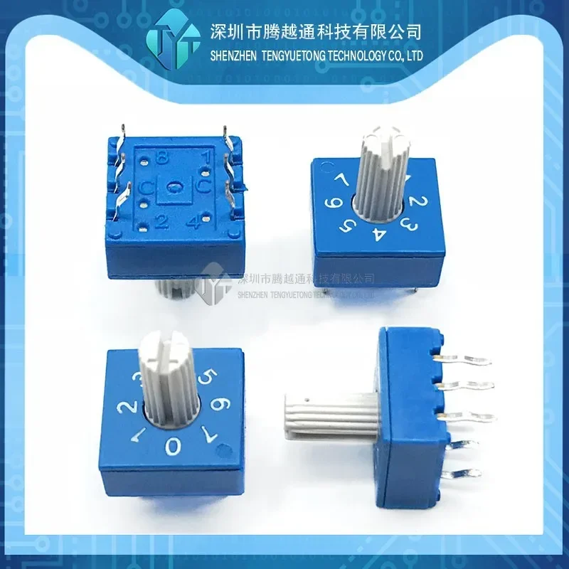 2/5PCS/lot 0-7 Handle Rotary Encoding Switch DIP Switch 8-bit PCB Encoder 8421C Positive Code 3:3 Switching Switch