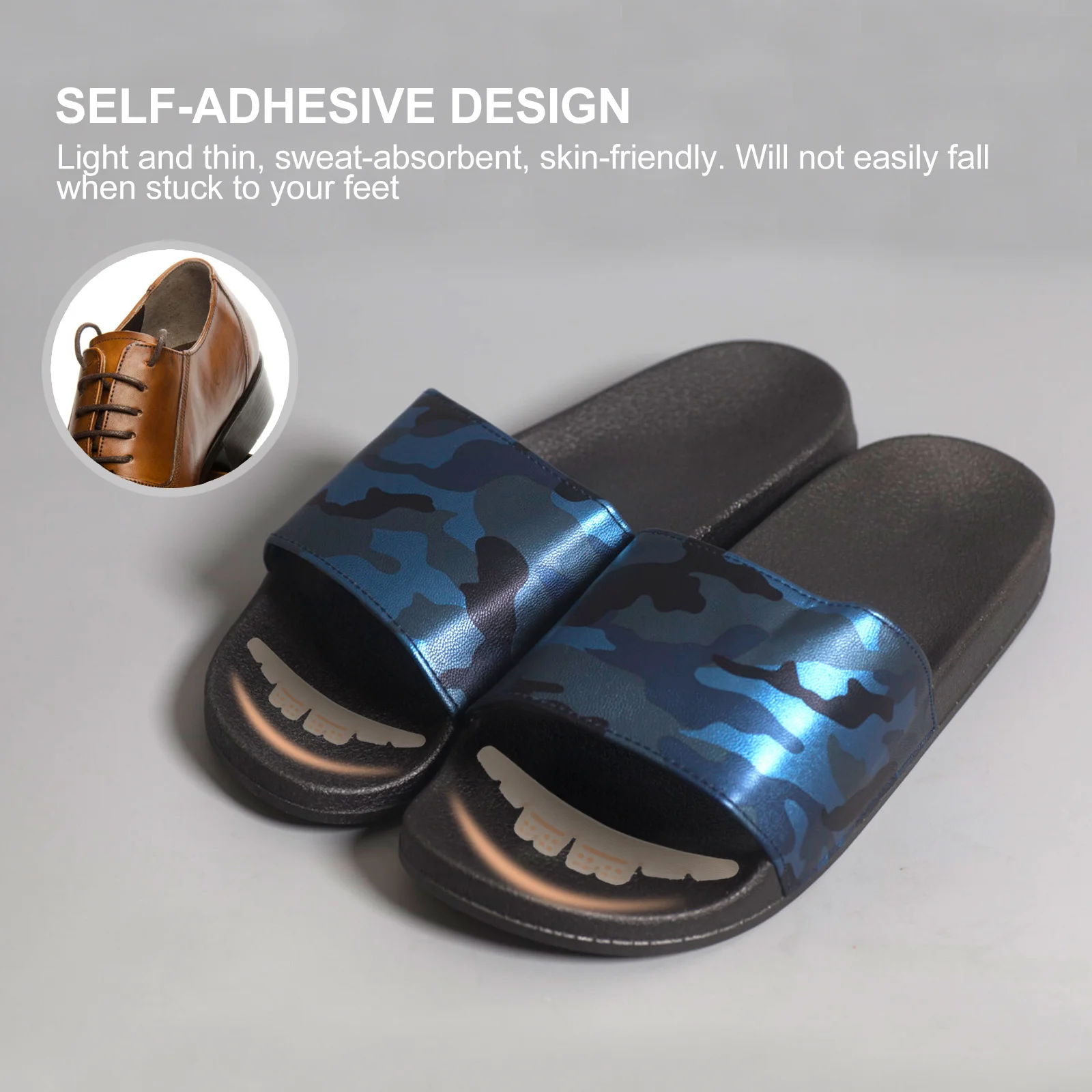 

5 Pairs Heel Liner Cushion Pads Self-Adhesive Sweat-Absorbent Shoe Inserts Slip-Resistant Foot Care Tool For Men Women