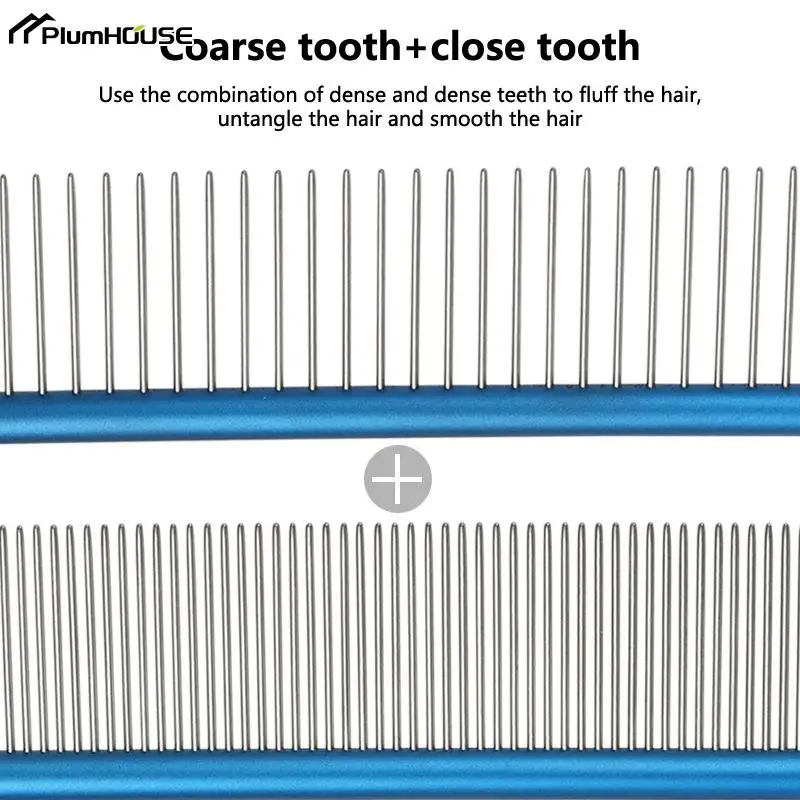 스테인레스 스틸 경량 애완 동물 털 제거 브러시, 개 털 미용 빗, 털 털 제거 브러시, 개 고양이 그루밍, 털 깎기 개용 빗, 30cm