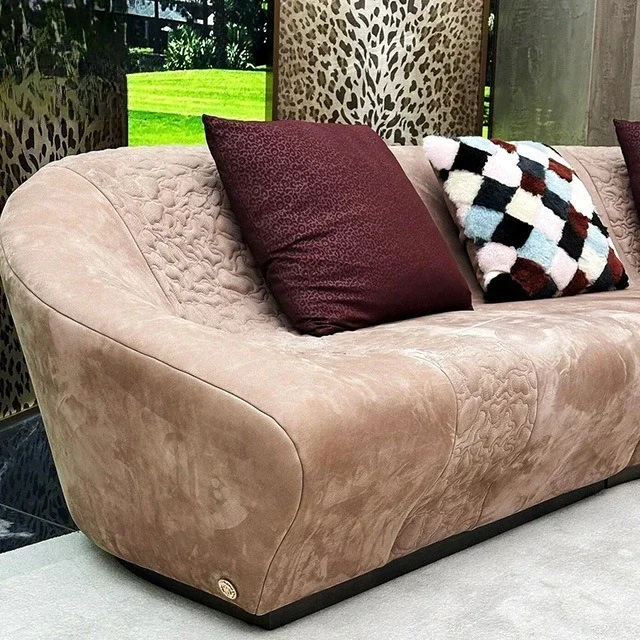 Advanced curved combination sofa modern light luxury luxury luxury villa living room multi-person corner sofa set