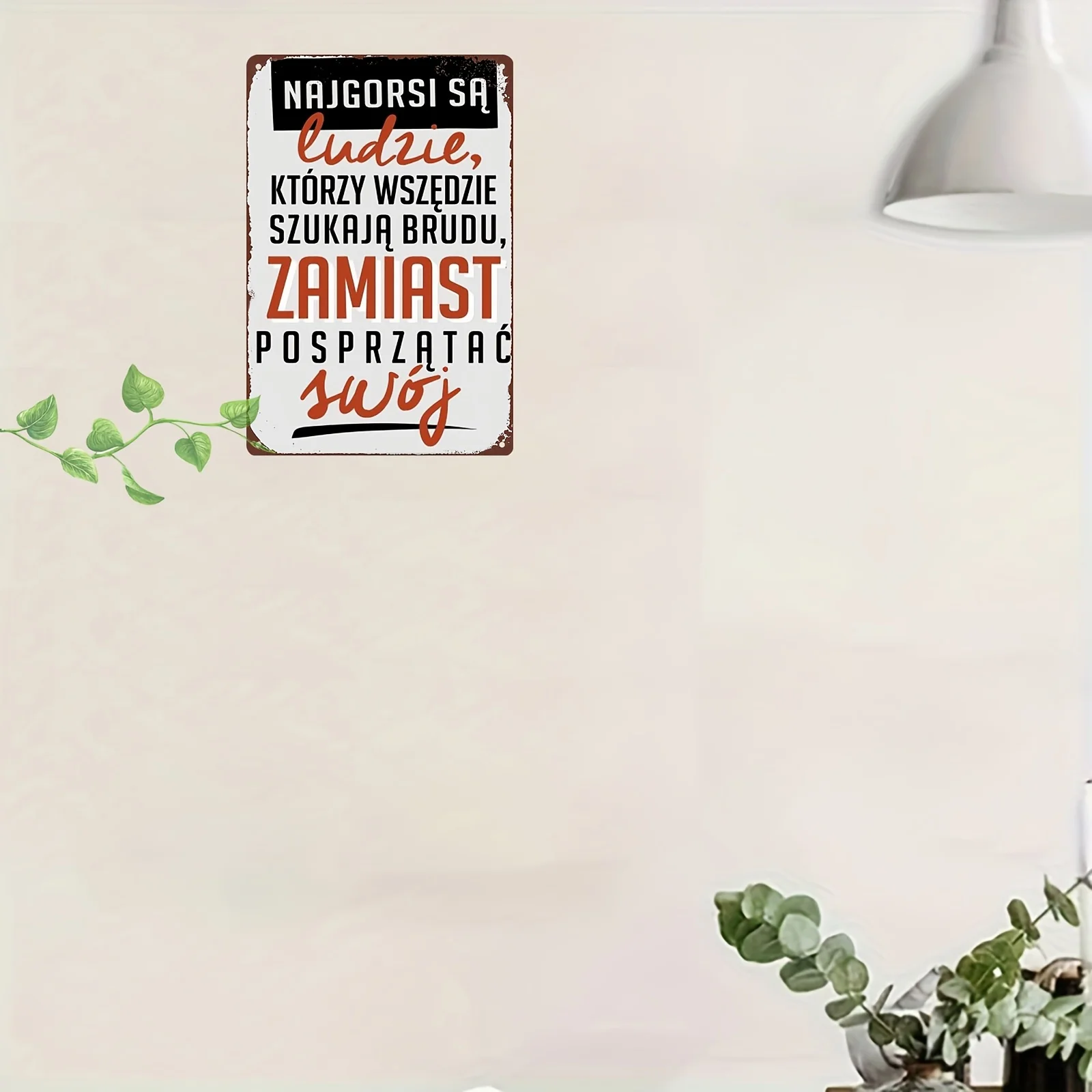 1pc Vintage Polish-Themed Polish Proverb Metal Sign - Aluminum Retro Wall Art with Polish Sayings & English Translation
