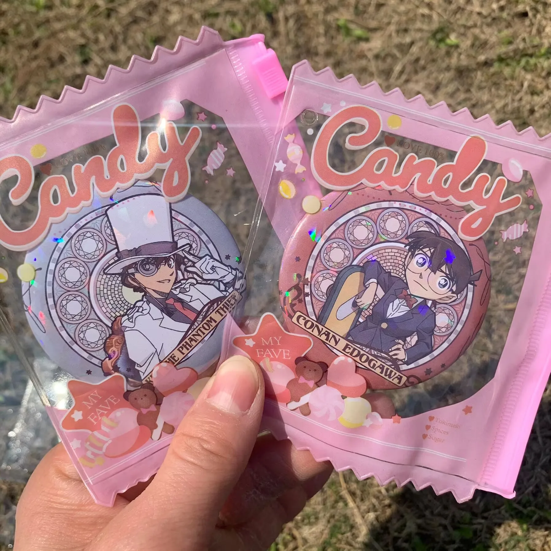 Anime detetive conan cosplay emblema bonito mouri ran kudo shinichi broche acessórios dos desenhos animados broche pino mochila adereços