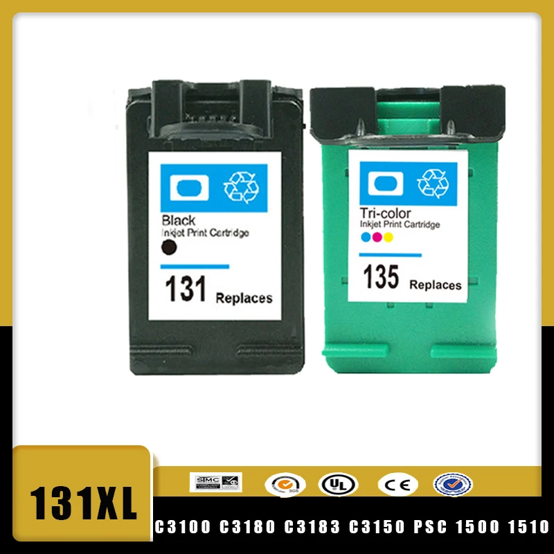 Vilaxh-cartucho de tinta para impresora HP 131xl 135xl, recambio de tinta Compatible con HP 131 135 Deskjet 2573 2613 8753 PSC 1600 1613 2350 5743