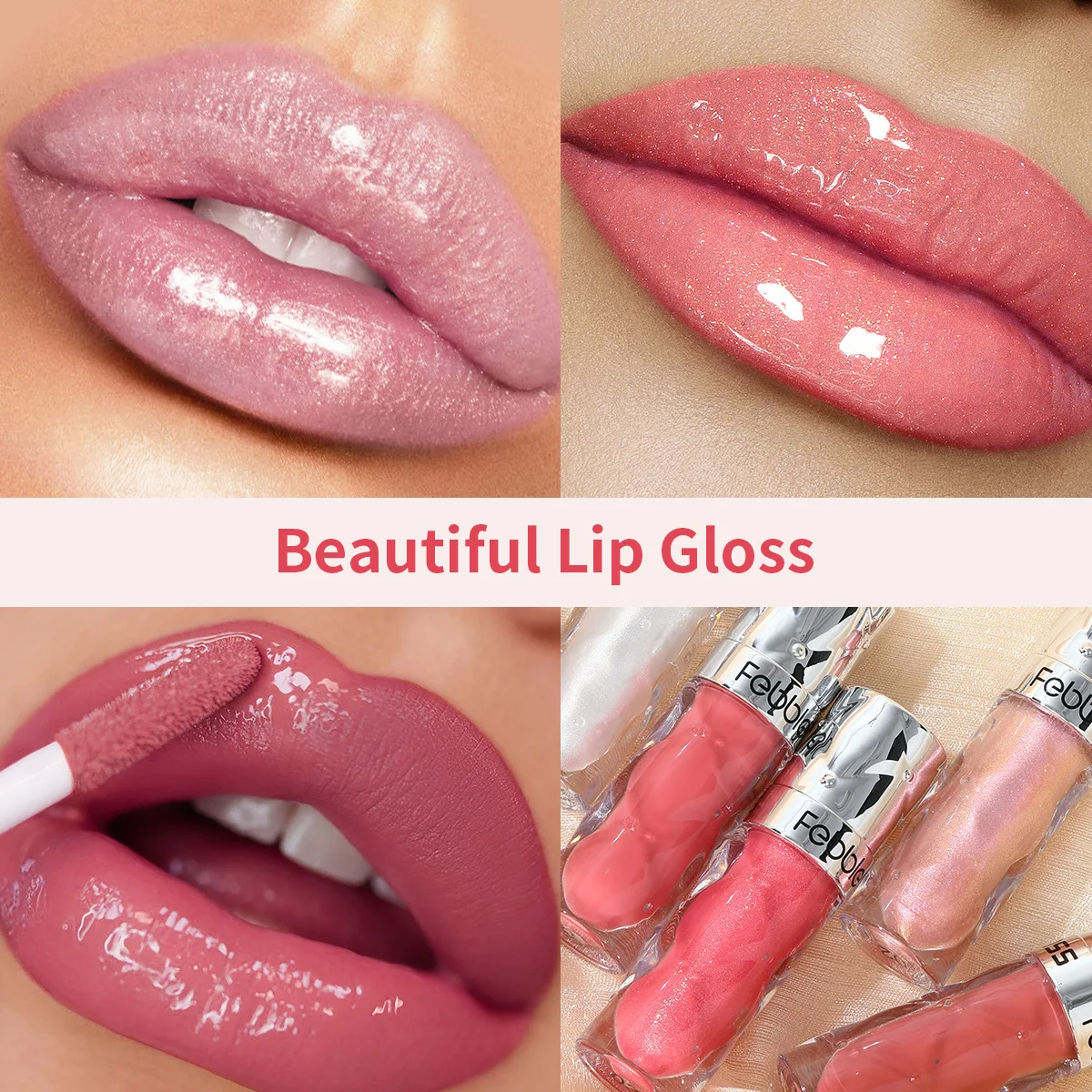 6 Color Shine Glitter Lipgloss Spiegel Parel Lipgloss Waterdichte Langdurige Hydraterende Lippenstift Vrouwen Make-Up Cosmetica