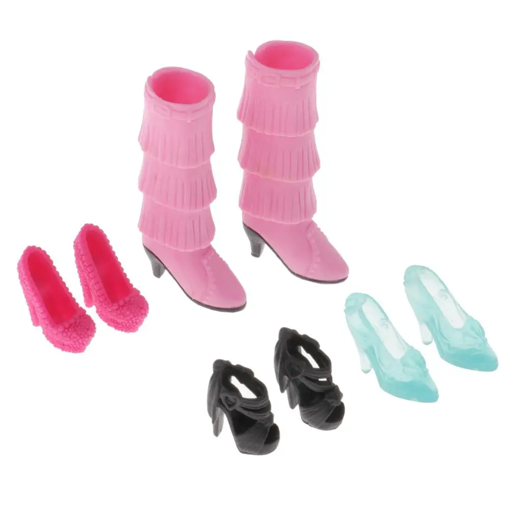 2-6Pack 4 Paar Poppen Schoenen Hoge Hakken Set Voor 1/6 Blythe Bjd Poppen Verkleden