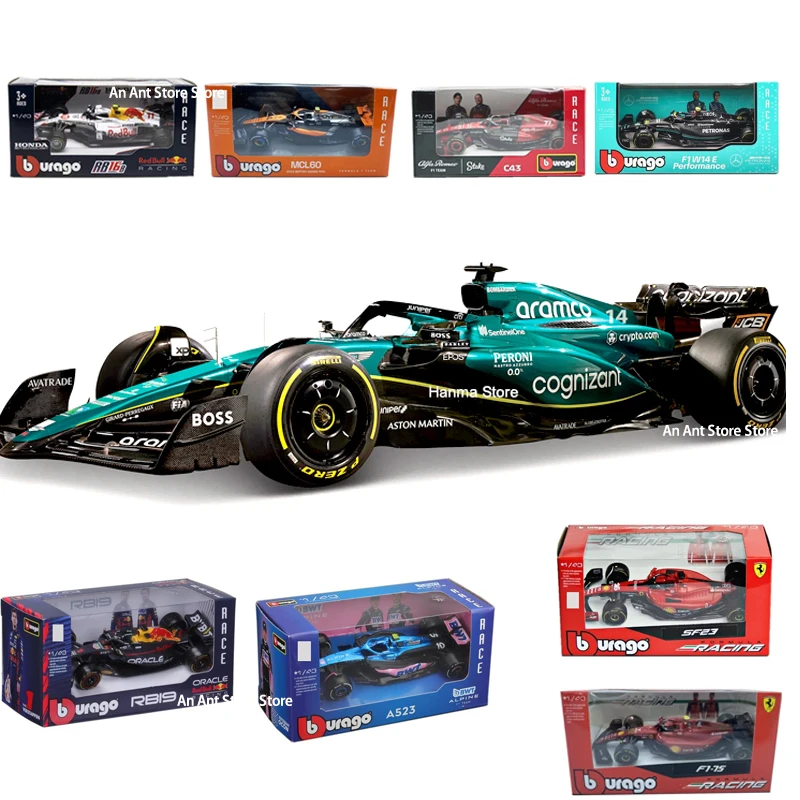 Bburago 1:43 F1 New Aston Martin F1 #14 Alonso Alloy Car Red Bull TAG Heuer RB19 Miami GP Die Cast Model Toy Collectiblz McLaren