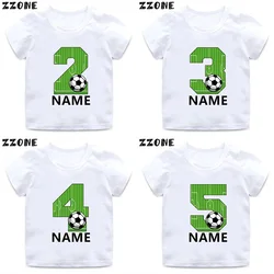 Football Number Print Boys T-shirts 1 2 3 4 5 6 7 8 9 Years Birthday Custom Name Soccer Kids Clothes Baby Girls Tshirt,HKP2724