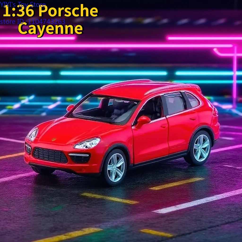 

1:36 Cayenne SUV, литая под давлением модель автомобиля с откатным механизмом, высокая имитация, изысканный матовый металлический Стайлинг автомобиля, лимузин, сплав
