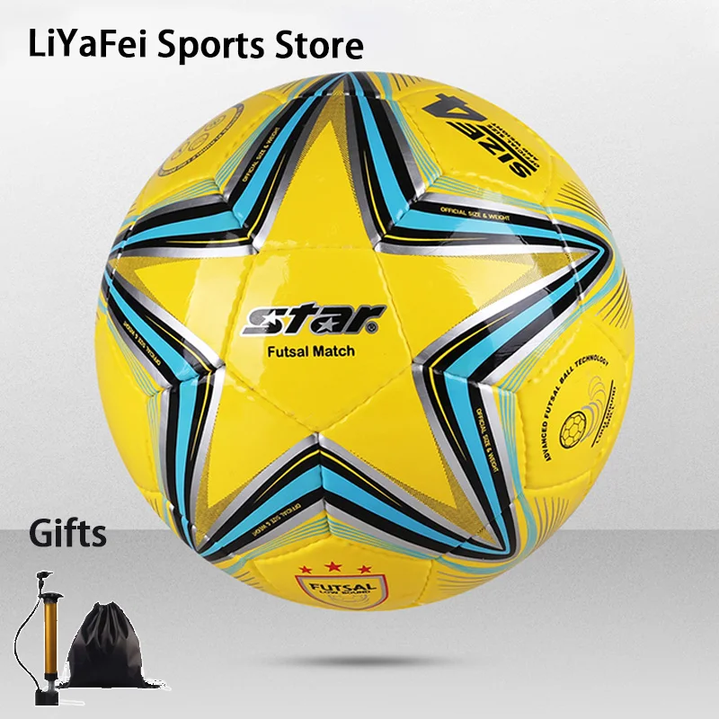 

FB524 Star Size 4 Indoor Low Elastic Futsal Football Adults Youth Match Training Soccer Balls Hand Suture Footballs Free Gifts