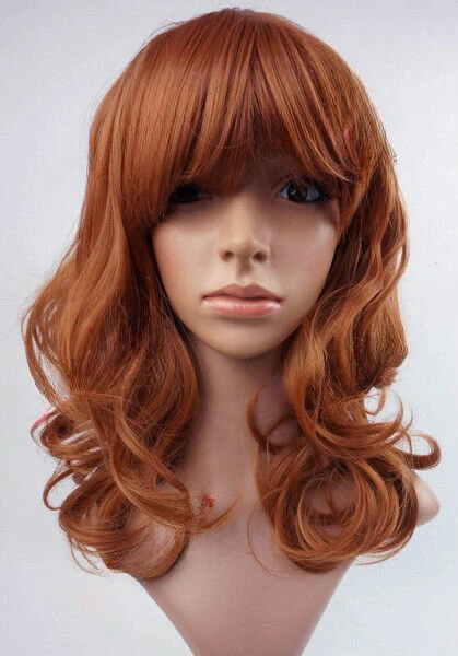 

Wavy Mid Length Blonde Auburn Brown Black Synthetic Wig