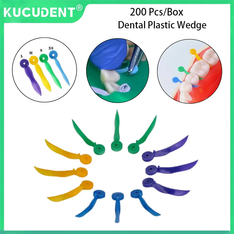 

200 шт. стоматологические клинья для зазоров между зубами, одноразовые пластиковые клинья медицинского класса с круглыми отверстиями, стоматологические материалы для ухода за полостью рта