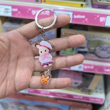 Sylvanian 가족 아크릴 키체인 액세서리 피규어 키체인 펜던트, 만화 코스프레 체인, 키링 액세서리 선물  Best5