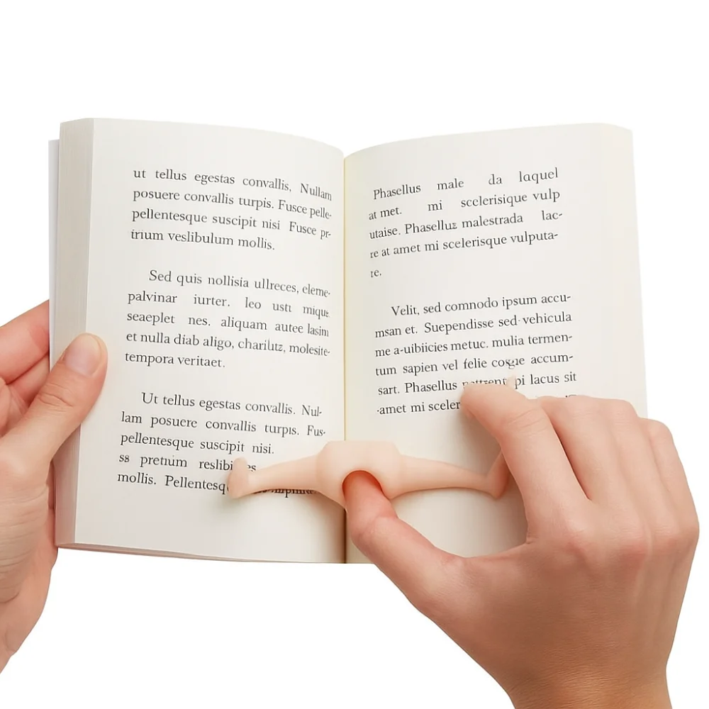 مساعد القراءة مضحك الإبهام المرجعية كتاب دعم قابلة لإعادة الاستخدام حامل الصفحة البلاستيكية زخرفة متعددة الوظائف البنصر صفحة كليب