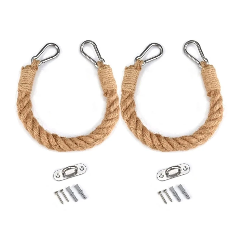 2 Set Rope Toilet Paper Holder Natural & Simple Towel Rack Wall Mounted Towel Rings Holder Suitable for Bathroom Kitchen