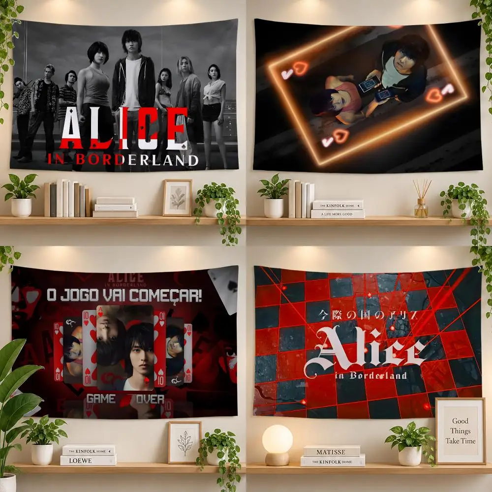 Anime Alice Borderland Survival Flags Personalized Banner Flag Room Dorm Camping Picnic Garage Bar Outdoor Wall Decor