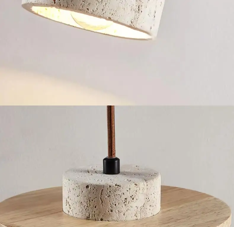 

Wind Yellow Cave Stone Chandelier Vintage Homestay Bedroom Bedside Lamp Bar Restaurant Restaurant Cafe Lamp