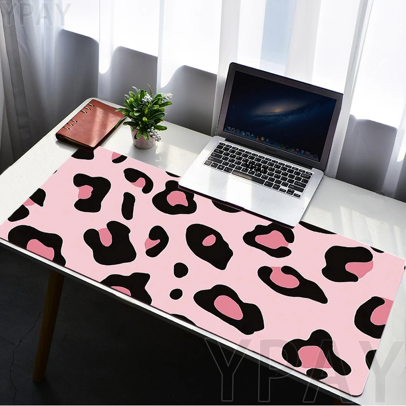 Large Mousepad Gamer Mousepads Keyboard Mat Desk Rug Pink Leopard Print Pattern PC Fashion Desk Mats Company Mouse Pad For Gift