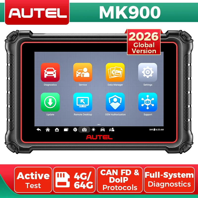 Autel MaxiCOM MK900 Diagnostic Scan Tool All System Active Test OBDII Scanner DoIP CAN FD FCA Autoauth SGW Update of MK808BT PRO