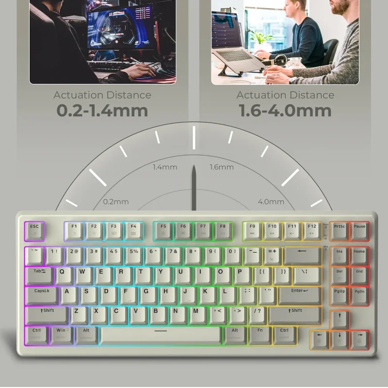 

XVX G75 Wired Mechanical Keyboard Rapid Trigger Magnetic Switch Actuation Point Adjustable 8K Hz Polling Rate