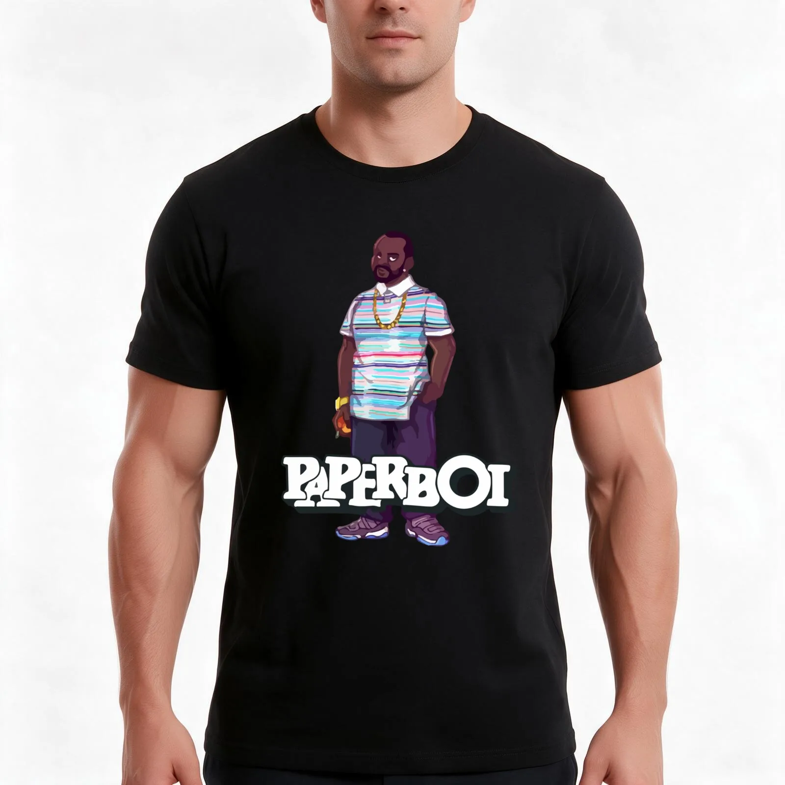 Atlanta Paper Boi T-Shirt, Summer Casual Cotton Tee, Oversized Streetwear Tops, Vintage Graphic Print, Loose Fit Short Sleeve