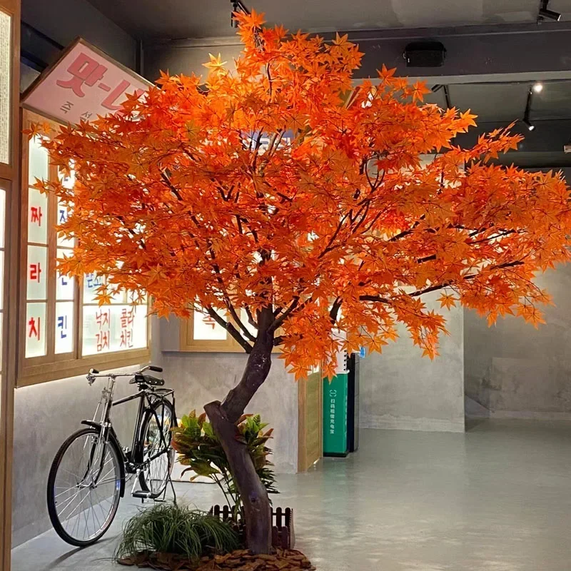 Artificial maple tree fake maple tree large shopping mall hotel green plants