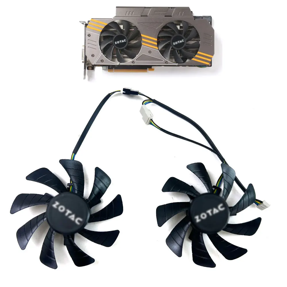 NEW Cooling Fan 85mm 4pin T129215SH For ZOTAC GeForce GTX 970 AMP! Omega ZT-90102-10P video card fans
