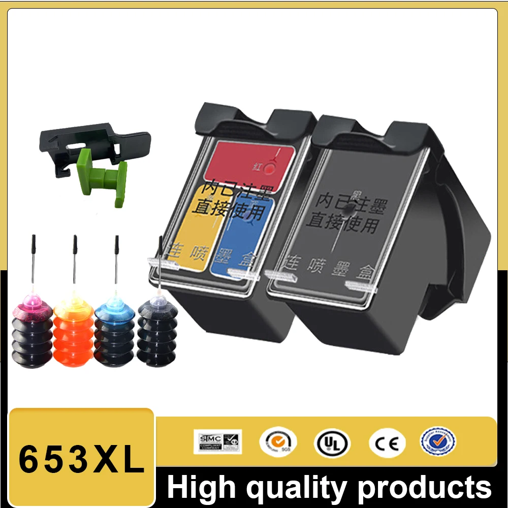

Vilaxh 653 XL 653XL Premium Black Remanufactured InkJet Cartridge for HP653 for HP DESKJET Ink Advantage 1275 6475 Printer