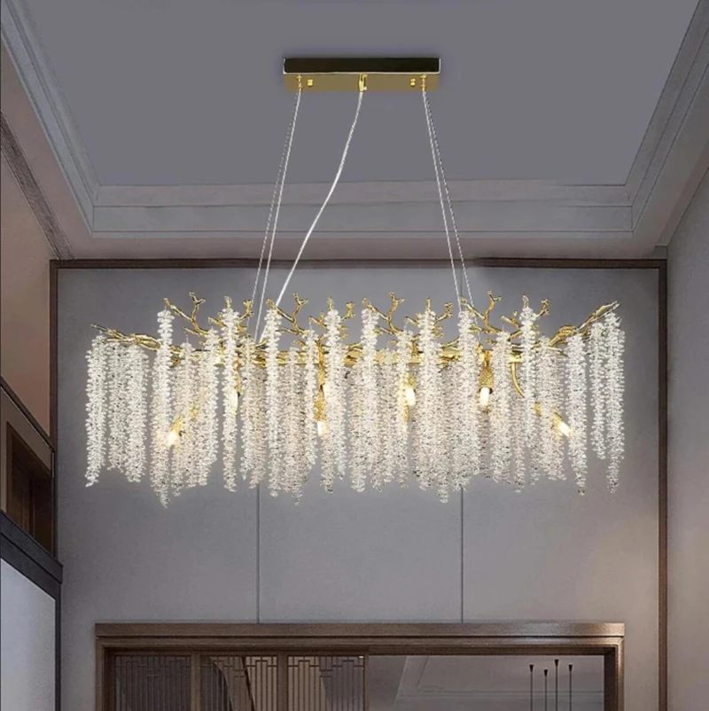 Imagem -03 - Golden Branch Crystal Chandelier For Living Room Modern Luxury Main Light Villa Luzes Decorativas Iluminação Led Novo