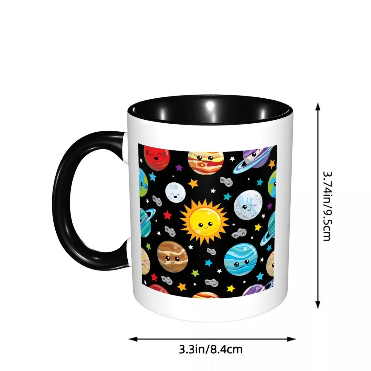 Kawaii Planets Cute Solar System Mug Funny Ceramic Coffee Cups Tea Mugs Milk Cup Drinkware Gift for Friends