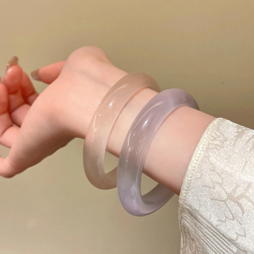 هندسية النمط الصيني الإسورة جولة الأبيض ضوء القمر سوار دائري مجوهرات اكسسوارات النمط القديم الرجعية اليد الدائري