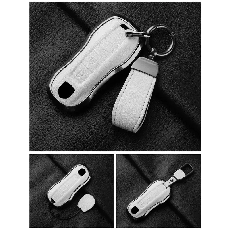 for Porsche Key Cover Case for Cayenne Macan Taycan 718 911 New Car Key Fob Protector Bag with Buckle view 6