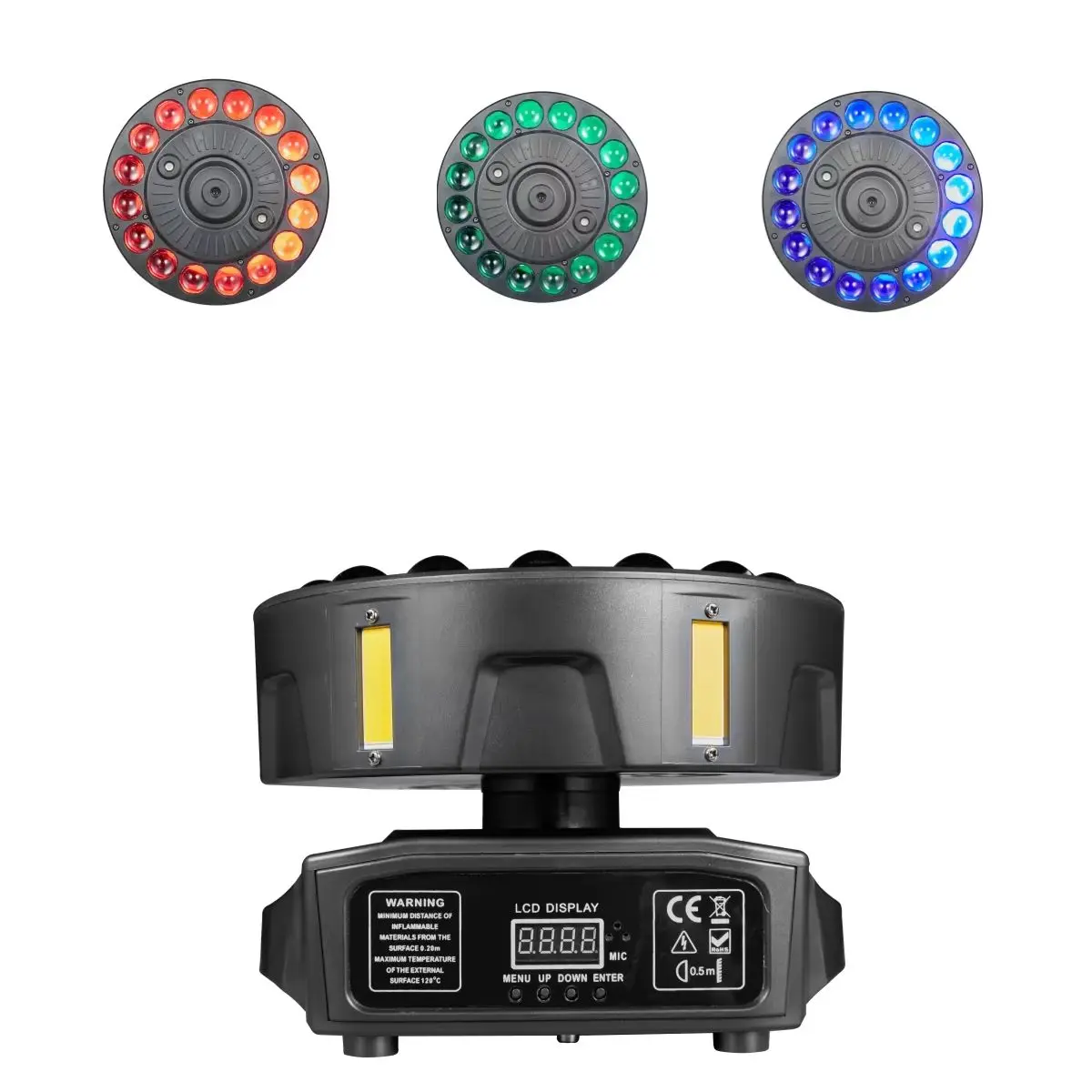 

Светодиодный прожектор 200 Вт «Колесо обозрения» с движущейся головой, RGBW, лучи и золотые огни, стробоскоп и лазерный эффект «Звездное небо», для дискотек и сцены