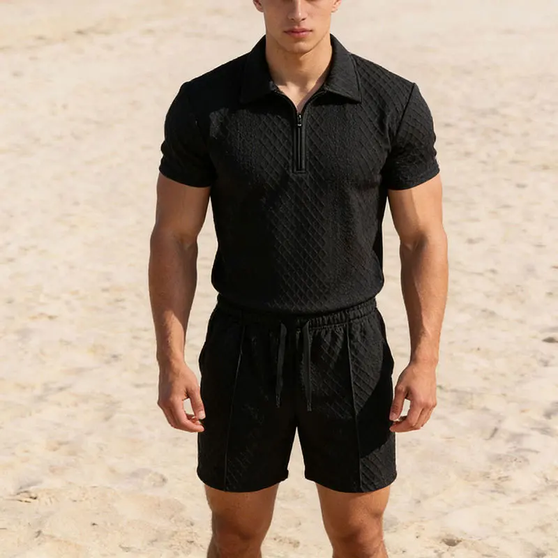 Breathable Mesh Panel Short Sleeve Gym Sets for Intense Training – Quick Dry Running Sets for Summer Workouts Jogging Homme