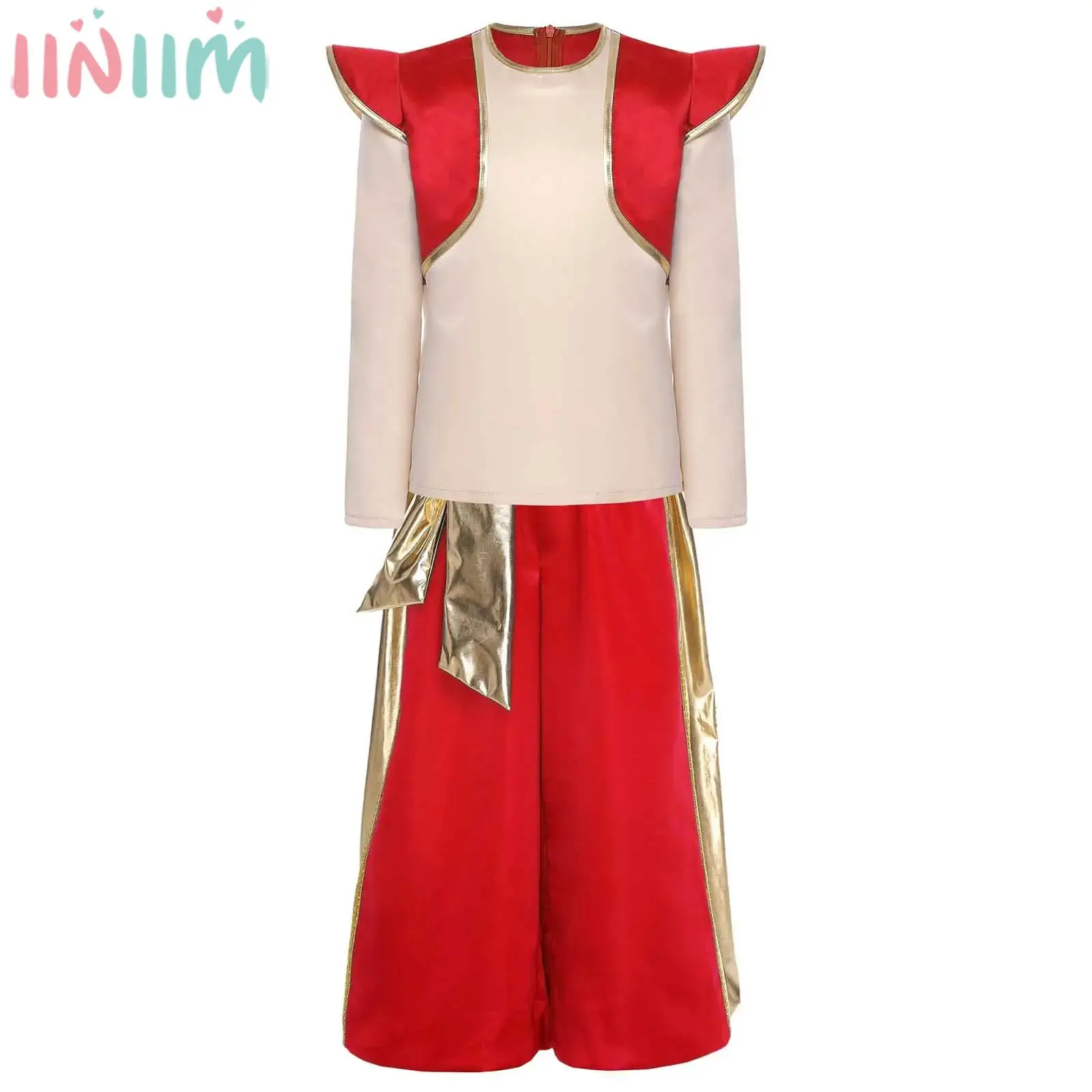 

Детский карнавальный костюм арабского принца на Хэллоуин для мальчиков, топ с длинными рукавами, шаровары, сказочная лампа, платье эльфа, наряд