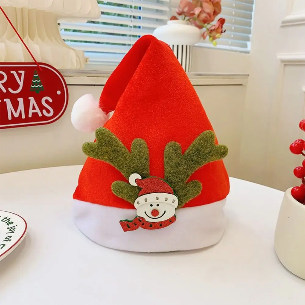 Merry Christmas Decoration Christmas Sequin Hat Bow Green Red Santa Claus Hat Snowflake Korean Style Red Hat Winter/Autumn