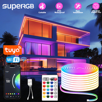 5M WiFi Neon LED Strip Smart Tuya Led Dimmable Waterproof Silicone 24V RGB Neon Sign Tape Work With Alexa Home Decor Lighting